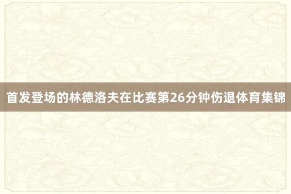 首发登场的林德洛夫在比赛第26分钟伤退体育集锦