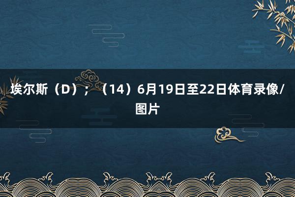 埃尔斯（D）；　　（14）6月19日至22日体育录像/图片