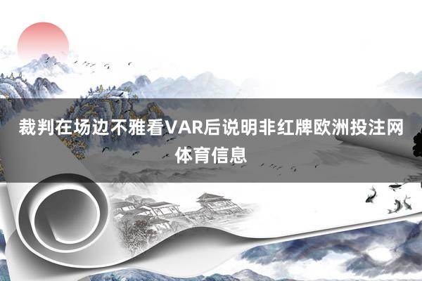 裁判在场边不雅看VAR后说明非红牌欧洲投注网体育信息