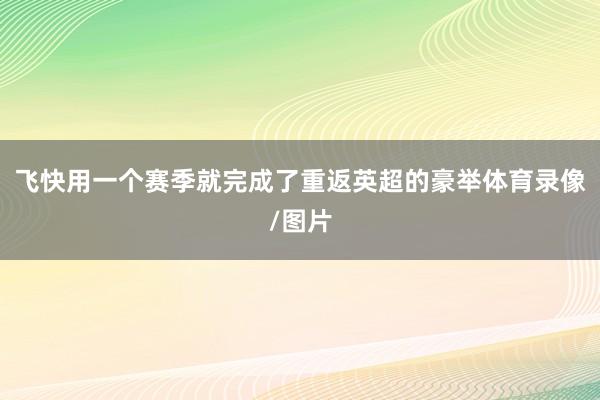 飞快用一个赛季就完成了重返英超的豪举体育录像/图片