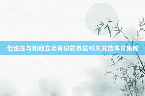 但也在与和他立场肖似的苏达科夫究诘体育集锦