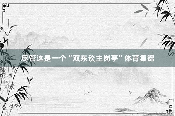 尽管这是一个“双东谈主岗亭”体育集锦