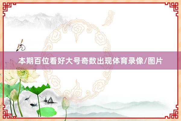 本期百位看好大号奇数出现体育录像/图片