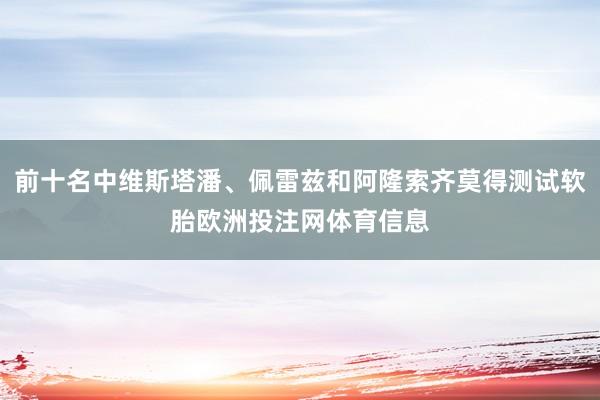 前十名中维斯塔潘、佩雷兹和阿隆索齐莫得测试软胎欧洲投注网体育信息