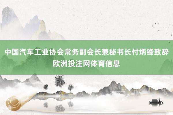 中国汽车工业协会常务副会长兼秘书长付炳锋致辞欧洲投注网体育信息