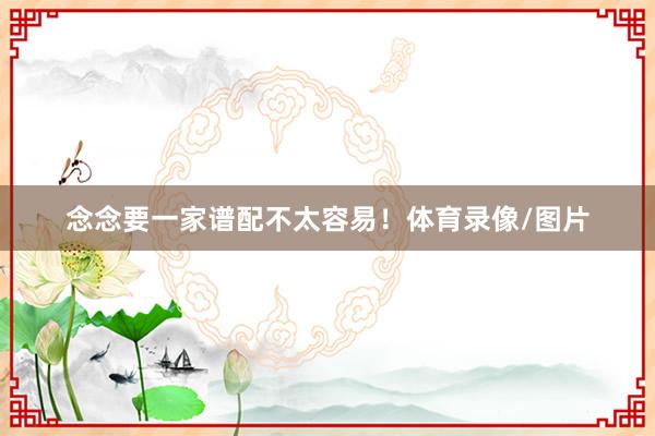 念念要一家谱配不太容易！体育录像/图片