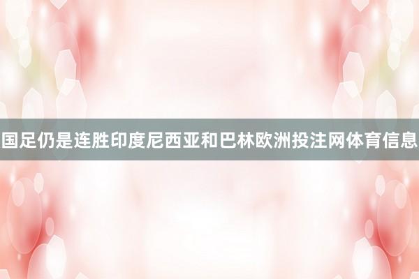 国足仍是连胜印度尼西亚和巴林欧洲投注网体育信息