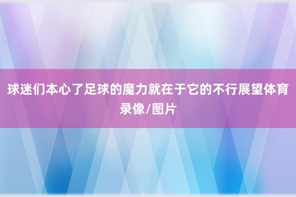 球迷们本心了足球的魔力就在于它的不行展望体育录像/图片