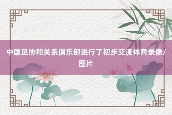 中国足协和关系俱乐部进行了初步交流体育录像/图片
