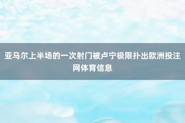 亚马尔上半场的一次射门被卢宁极限扑出欧洲投注网体育信息