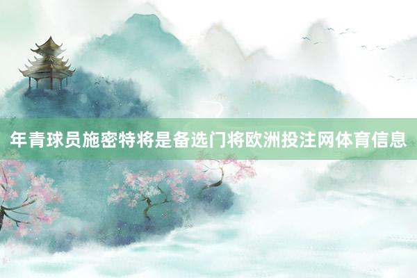 年青球员施密特将是备选门将欧洲投注网体育信息