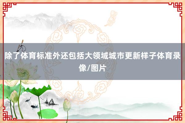 除了体育标准外还包括大领域城市更新样子体育录像/图片