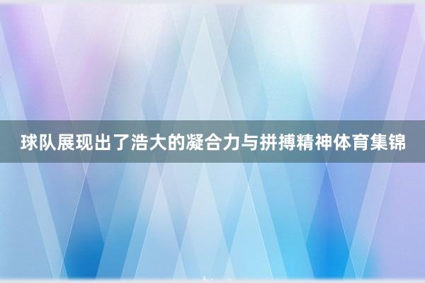 球队展现出了浩大的凝合力与拼搏精神体育集锦