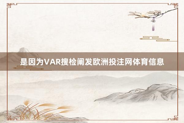 是因为VAR搜检阐发欧洲投注网体育信息