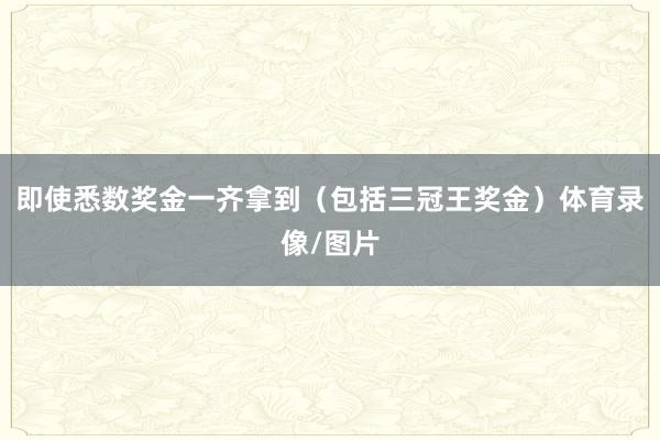即使悉数奖金一齐拿到(包括三冠王奖金)体育录像/图片
