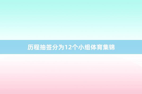 历程抽签分为12个小组体育集锦