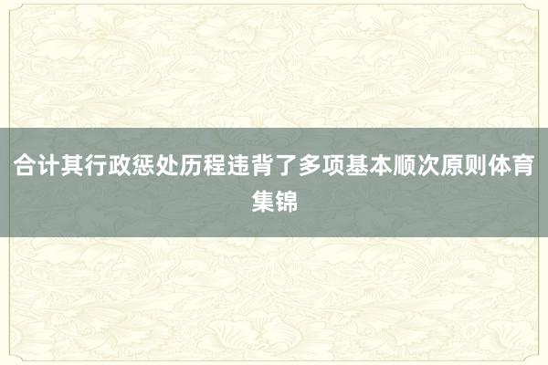 合计其行政惩处历程违背了多项基本顺次原则体育集锦