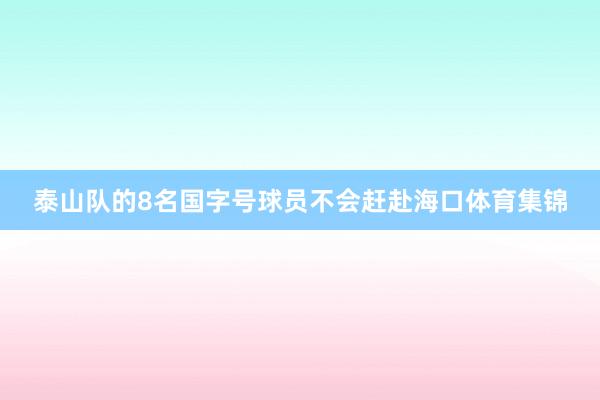 泰山队的8名国字号球员不会赶赴海口体育集锦