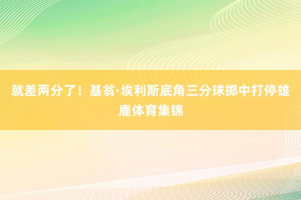 就差两分了！基翁·埃利斯底角三分球掷中打停雄鹿体育集锦